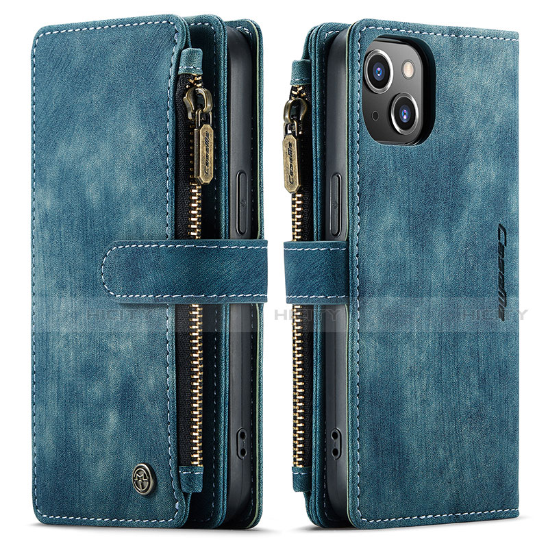 Coque Portefeuille Livre Cuir Etui Clapet H28 pour Apple iPhone 13 Bleu Plus