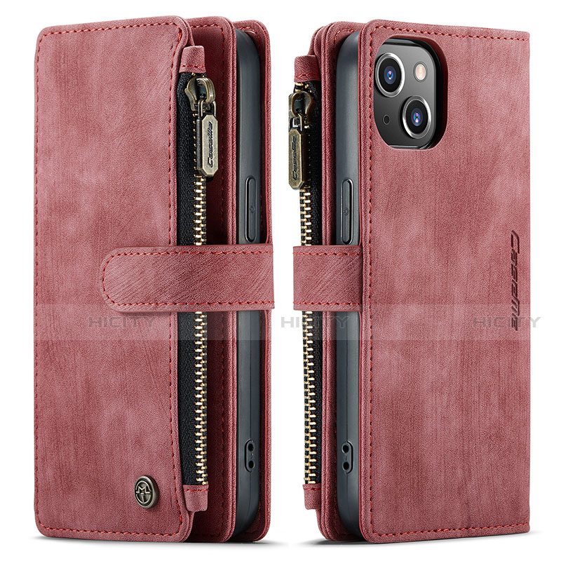 Coque Portefeuille Livre Cuir Etui Clapet H28 pour Apple iPhone 13 Rouge Plus