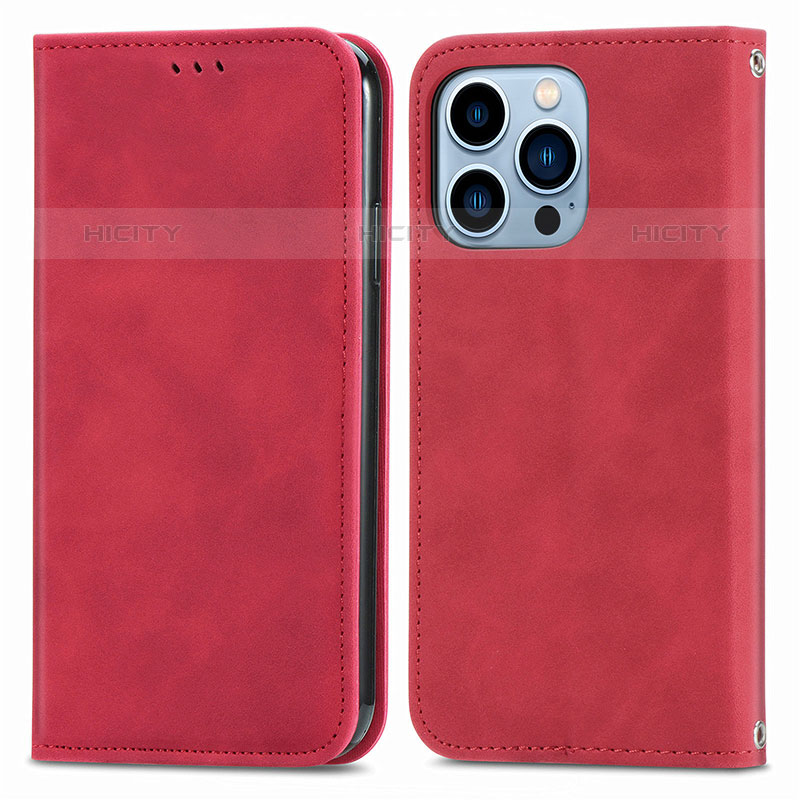 Coque Portefeuille Livre Cuir Etui Clapet H30 pour Apple iPhone 15 Pro Max Rouge Plus