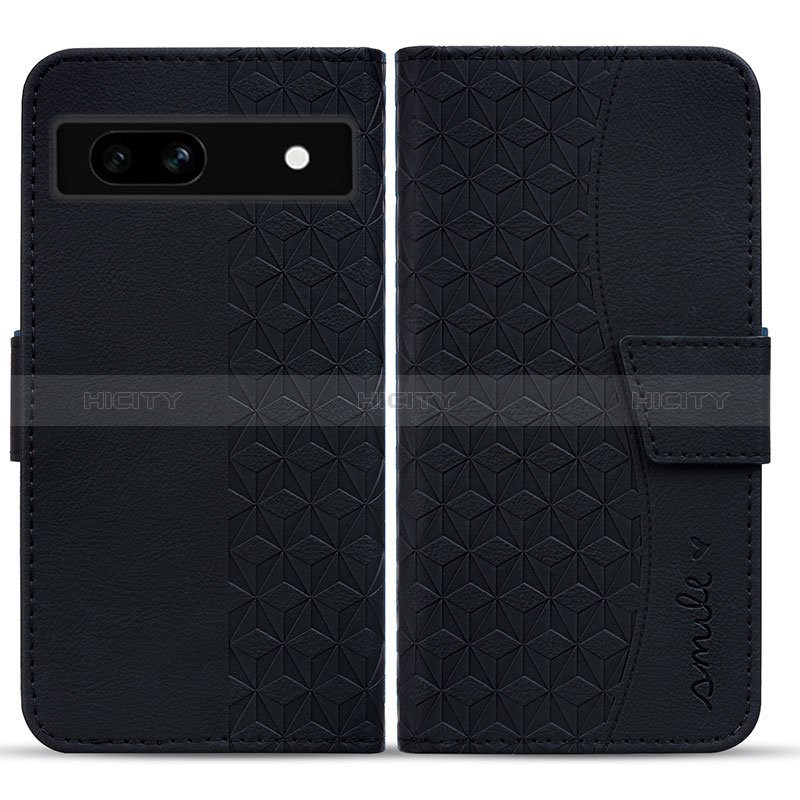 Coque Portefeuille Livre Cuir Etui Clapet HF1 pour Google Pixel 7a 5G Noir Plus