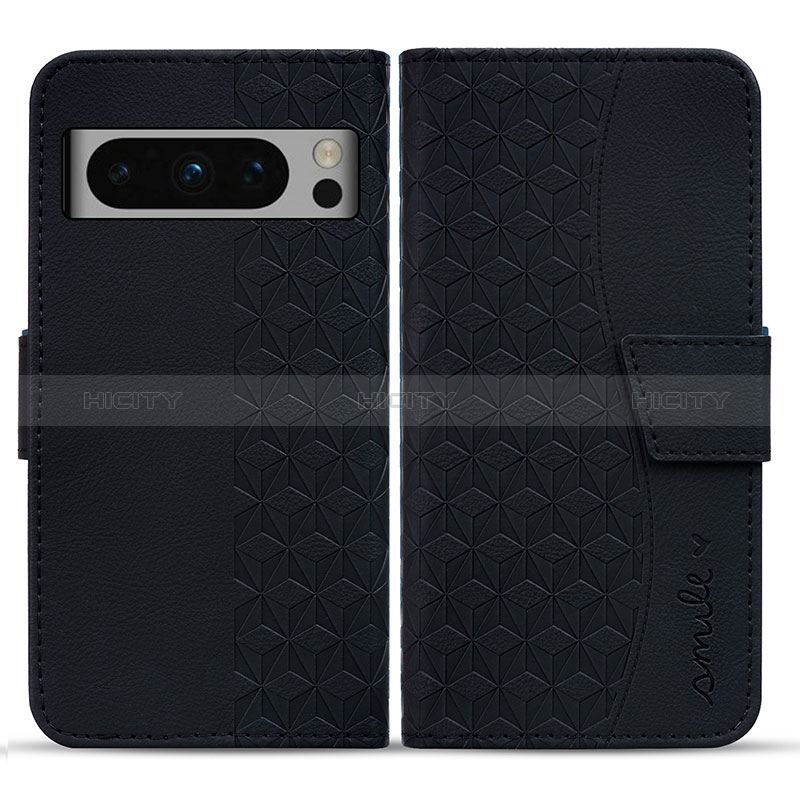 Coque Portefeuille Livre Cuir Etui Clapet HF1 pour Google Pixel 8 Pro 5G Noir Plus