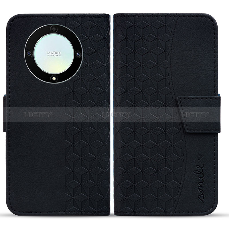 Coque Portefeuille Livre Cuir Etui Clapet HF1 pour Huawei Mate 60 Noir Plus