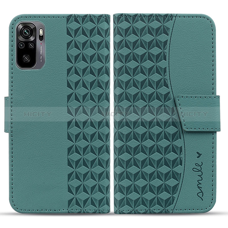 Coque Portefeuille Livre Cuir Etui Clapet HF1 pour Xiaomi Redmi Note 10 4G Vert Plus