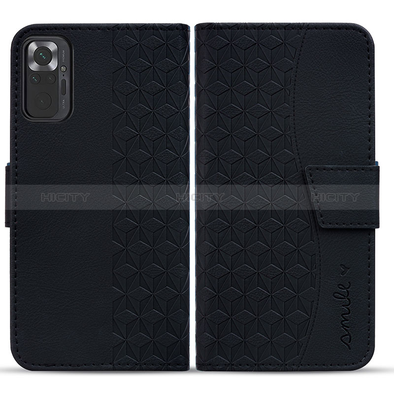 Coque Portefeuille Livre Cuir Etui Clapet HF1 pour Xiaomi Redmi Note 10 Pro 4G Noir Plus