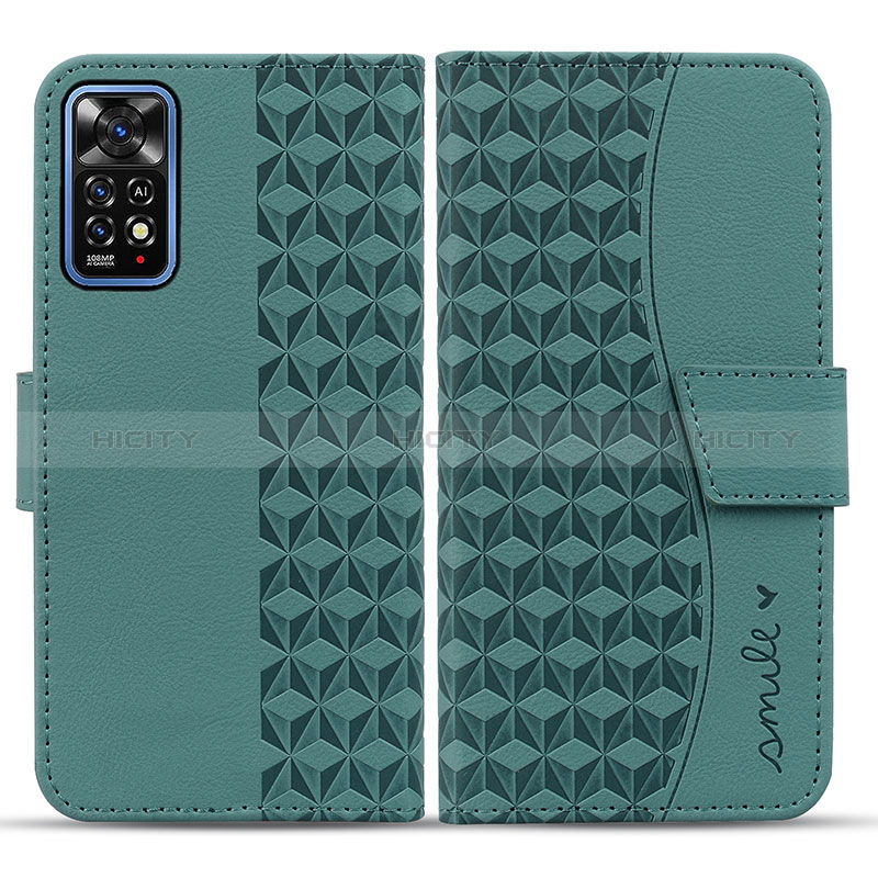 Coque Portefeuille Livre Cuir Etui Clapet HF1 pour Xiaomi Redmi Note 11 Pro 4G Vert Plus