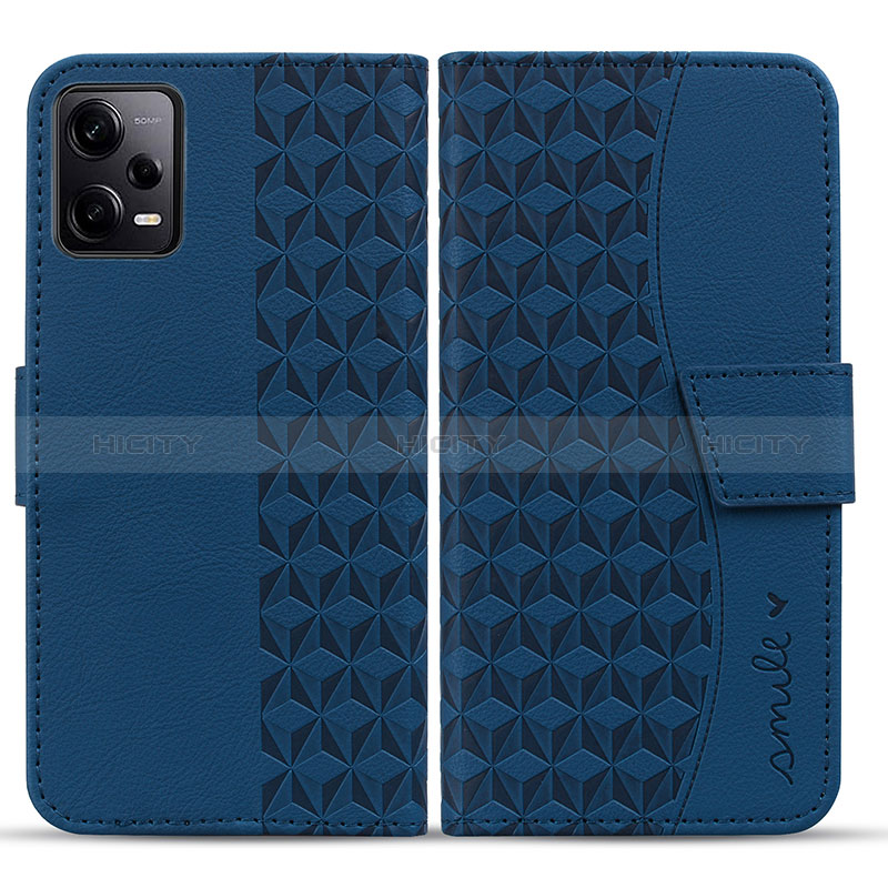 Coque Portefeuille Livre Cuir Etui Clapet HF1 pour Xiaomi Redmi Note 12 Pro+ Plus 5G Bleu Plus