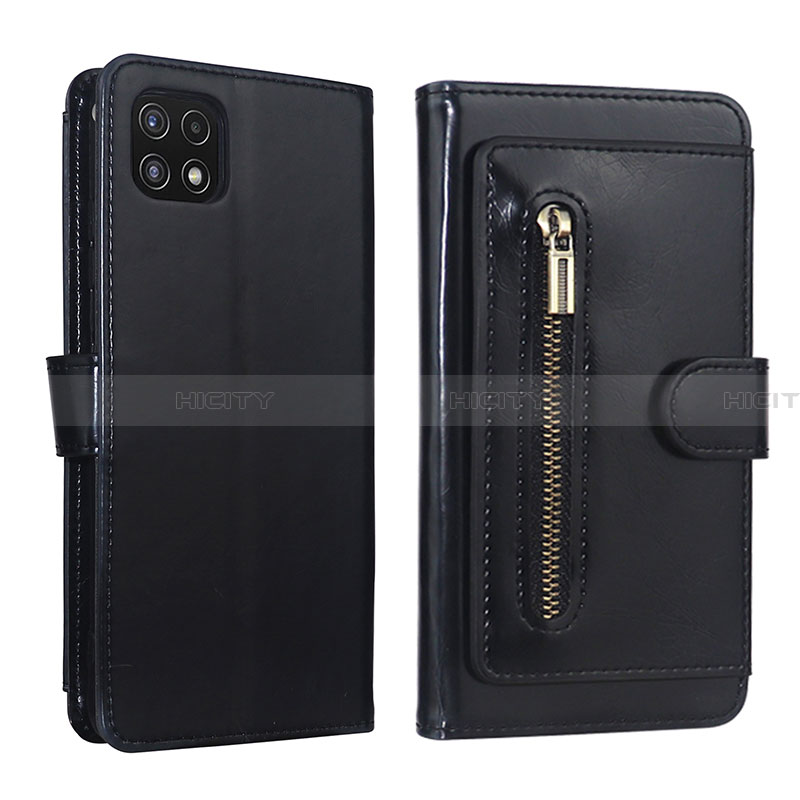 Coque Portefeuille Livre Cuir Etui Clapet JDK pour Samsung Galaxy A22 5G Noir Plus