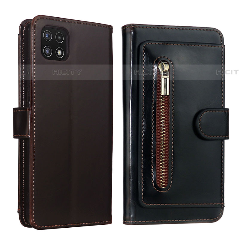 Coque Portefeuille Livre Cuir Etui Clapet JDK pour Samsung Galaxy F42 5G Marron Plus