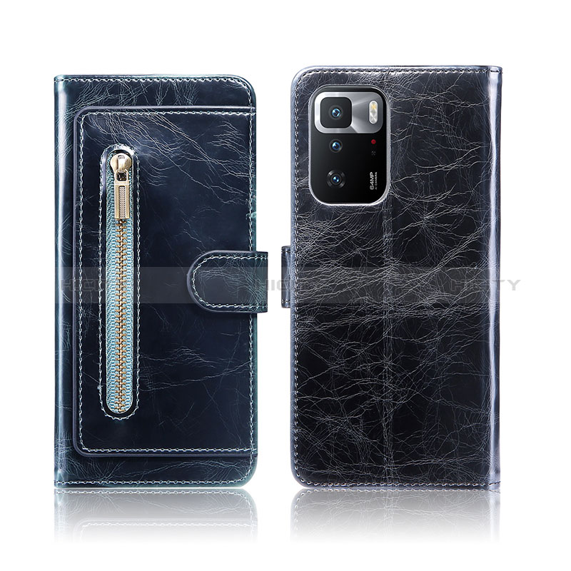 Coque Portefeuille Livre Cuir Etui Clapet JDK pour Xiaomi Poco X3 GT 5G Bleu Plus