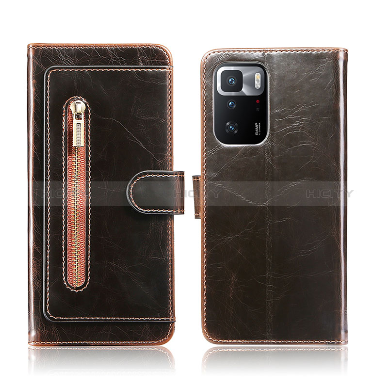 Coque Portefeuille Livre Cuir Etui Clapet JDK pour Xiaomi Poco X3 GT 5G Marron Plus