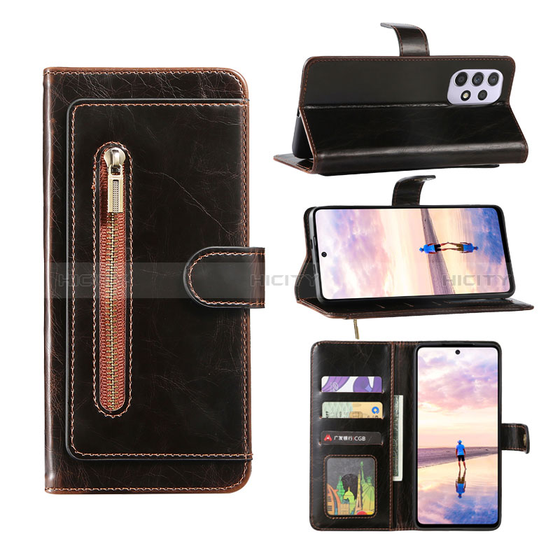 Coque Portefeuille Livre Cuir Etui Clapet JDK1 pour Samsung Galaxy A52s 5G Marron Plus