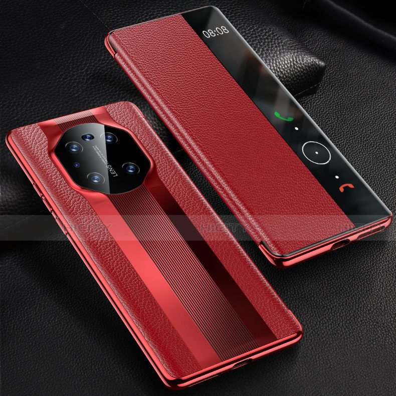 Coque Portefeuille Livre Cuir Etui Clapet K01 pour Huawei Mate 40 Rouge Plus