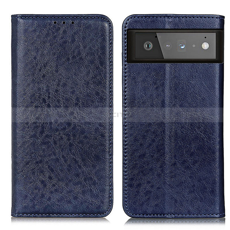 Coque Portefeuille Livre Cuir Etui Clapet K01Z pour Google Pixel 6 5G Bleu Plus