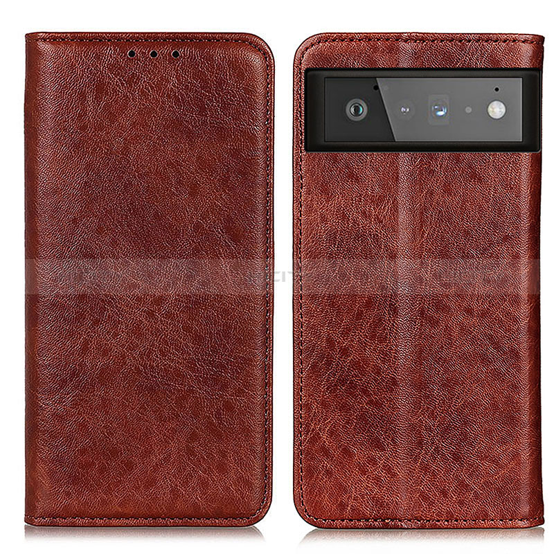 Coque Portefeuille Livre Cuir Etui Clapet K01Z pour Google Pixel 6 5G Marron Plus