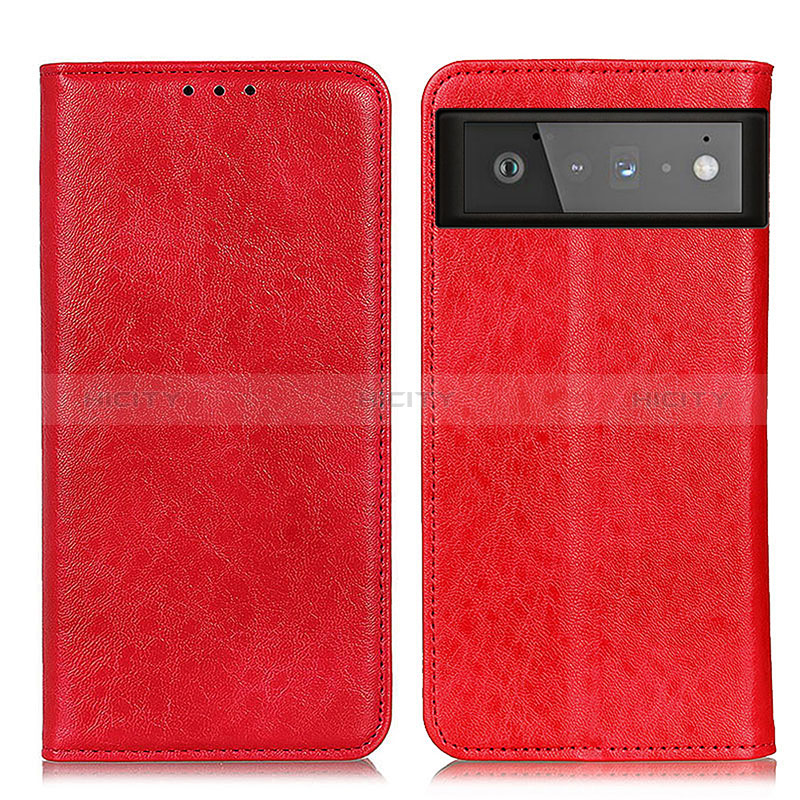 Coque Portefeuille Livre Cuir Etui Clapet K01Z pour Google Pixel 6 5G Rouge Plus