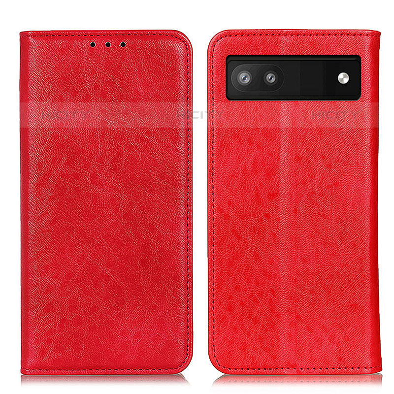 Coque Portefeuille Livre Cuir Etui Clapet K01Z pour Google Pixel 6a 5G Rouge Plus