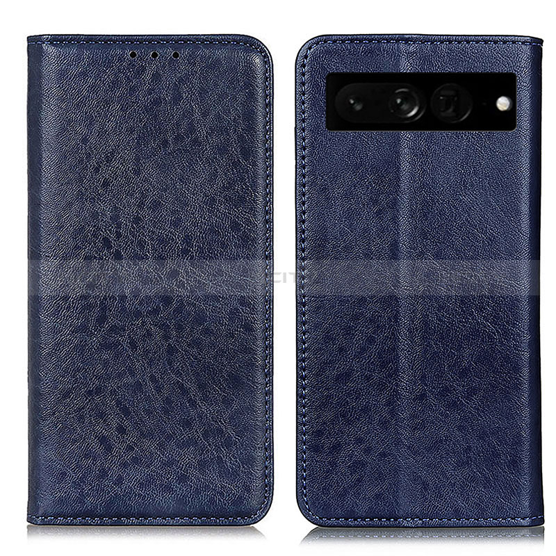 Coque Portefeuille Livre Cuir Etui Clapet K01Z pour Google Pixel 7 Pro 5G Bleu Plus