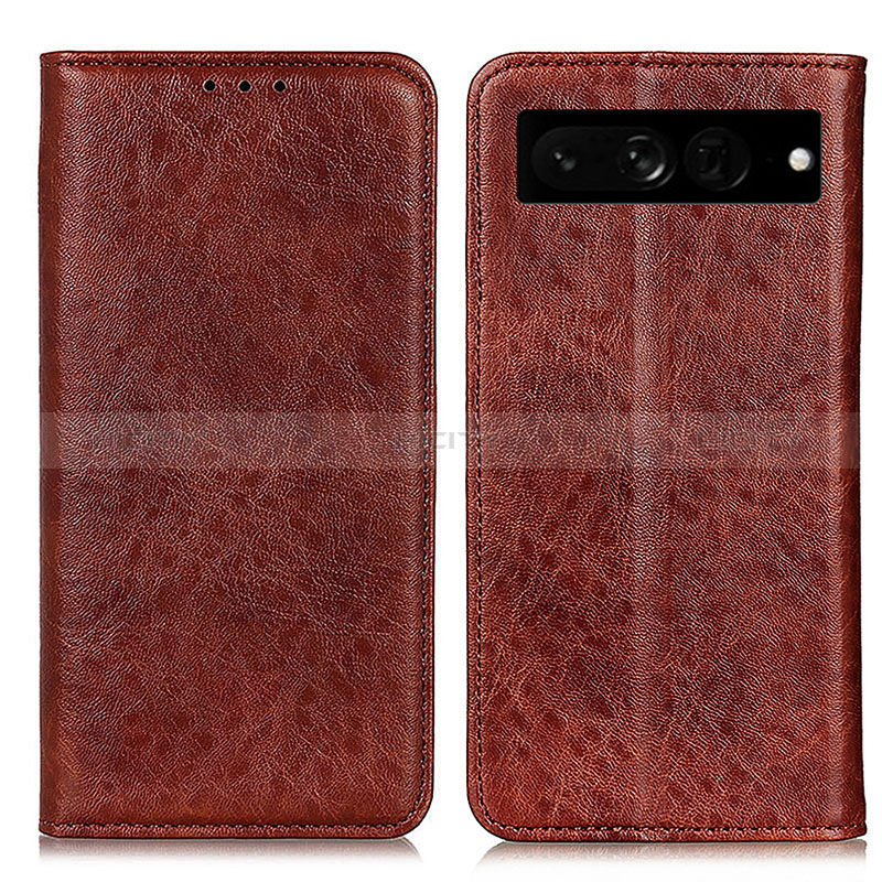 Coque Portefeuille Livre Cuir Etui Clapet K01Z pour Google Pixel 7 Pro 5G Marron Plus