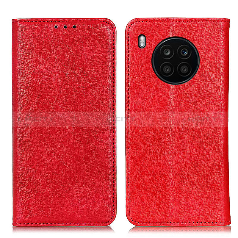 Coque Portefeuille Livre Cuir Etui Clapet K01Z pour Huawei Honor 50 Lite Rouge Plus