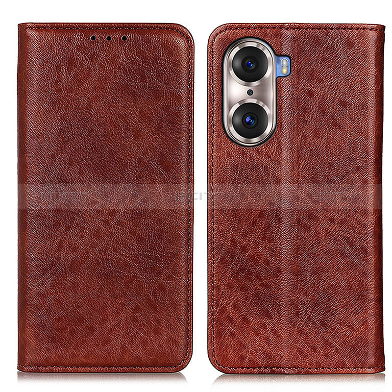 Coque Portefeuille Livre Cuir Etui Clapet K01Z pour Huawei Honor 60 Pro 5G Marron Plus