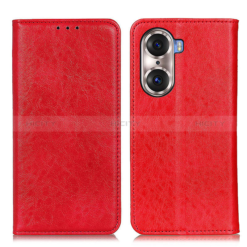 Coque Portefeuille Livre Cuir Etui Clapet K01Z pour Huawei Honor 60 Pro 5G Rouge Plus