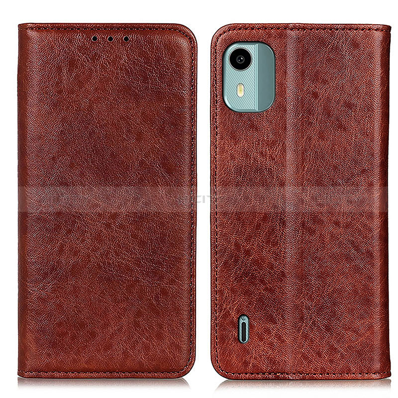 Coque Portefeuille Livre Cuir Etui Clapet K01Z pour Nokia C12 Marron Plus