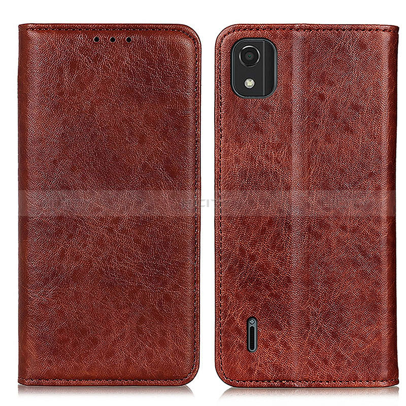 Coque Portefeuille Livre Cuir Etui Clapet K01Z pour Nokia C2 2nd Edition Marron Plus