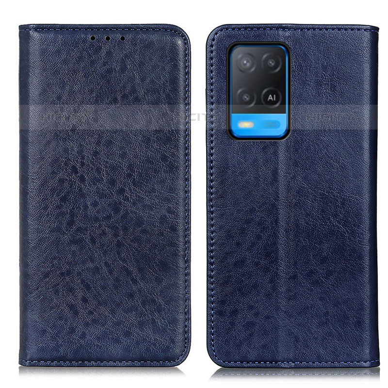 Coque Portefeuille Livre Cuir Etui Clapet K01Z pour Oppo A54 4G Bleu Plus