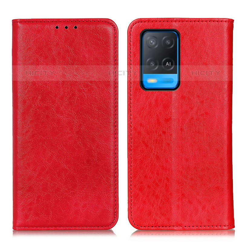 Coque Portefeuille Livre Cuir Etui Clapet K01Z pour Oppo A54 4G Rouge Plus