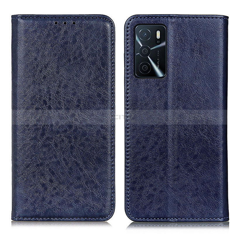 Coque Portefeuille Livre Cuir Etui Clapet K01Z pour Oppo A54s Bleu Plus