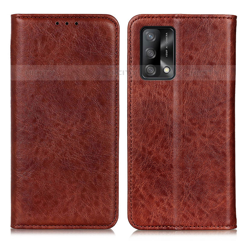 Coque Portefeuille Livre Cuir Etui Clapet K01Z pour Oppo A74 4G Marron Plus