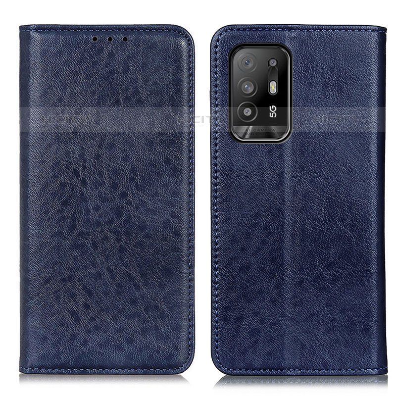 Coque Portefeuille Livre Cuir Etui Clapet K01Z pour Oppo A95 5G Bleu Plus