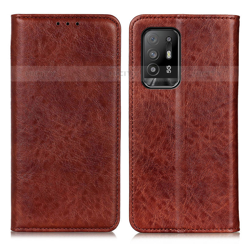 Coque Portefeuille Livre Cuir Etui Clapet K01Z pour Oppo F19 Pro+ Plus 5G Marron Plus