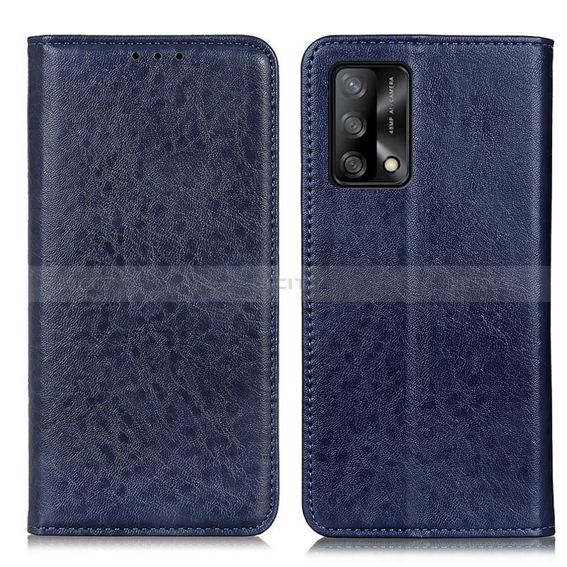 Coque Portefeuille Livre Cuir Etui Clapet K01Z pour Oppo F19s Bleu Plus