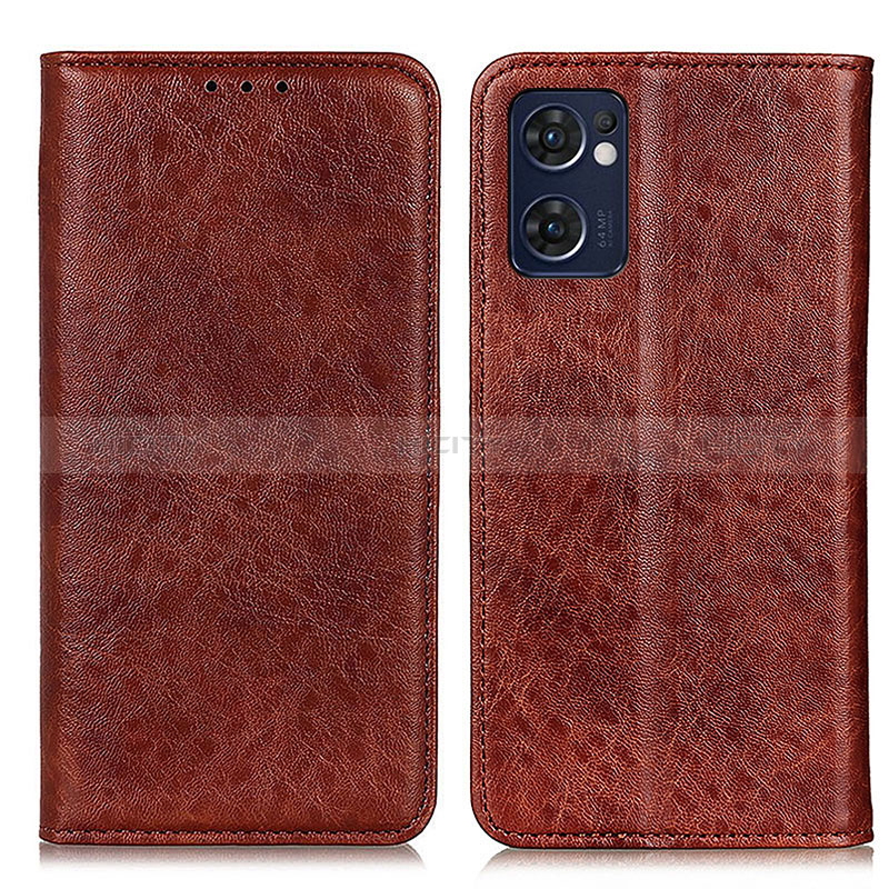 Coque Portefeuille Livre Cuir Etui Clapet K01Z pour Oppo Find X5 Lite 5G Marron Plus