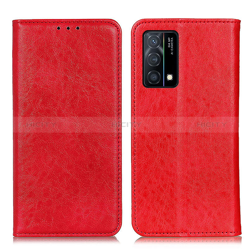 Coque Portefeuille Livre Cuir Etui Clapet K01Z pour Oppo K9 5G Rouge Plus