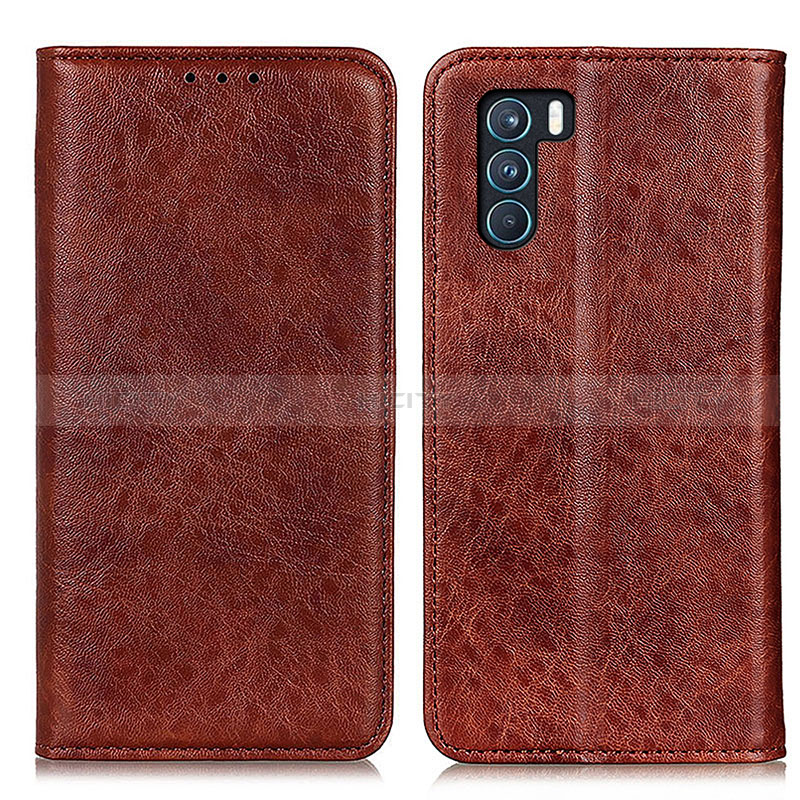 Coque Portefeuille Livre Cuir Etui Clapet K01Z pour Oppo K9 Pro 5G Marron Plus