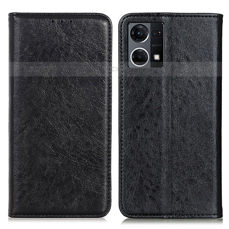 Coque Portefeuille Livre Cuir Etui Clapet K01Z pour Oppo Reno7 4G Noir Plus