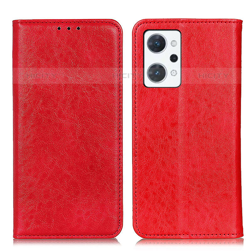 Coque Portefeuille Livre Cuir Etui Clapet K01Z pour Oppo Reno7 A Rouge Plus