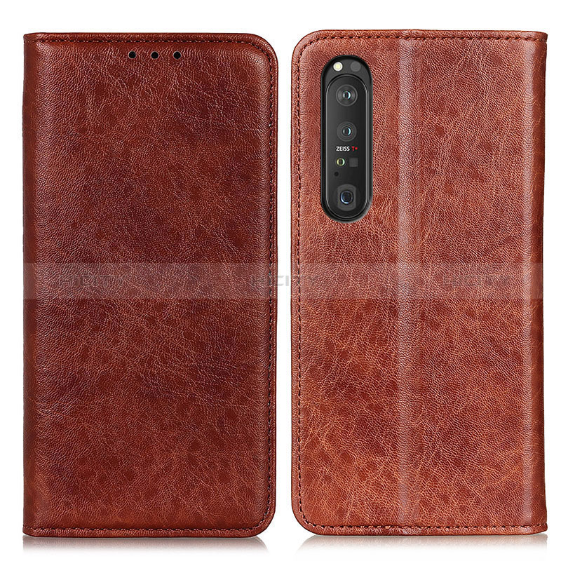 Coque Portefeuille Livre Cuir Etui Clapet K01Z pour Sony Xperia 1 III Marron Plus