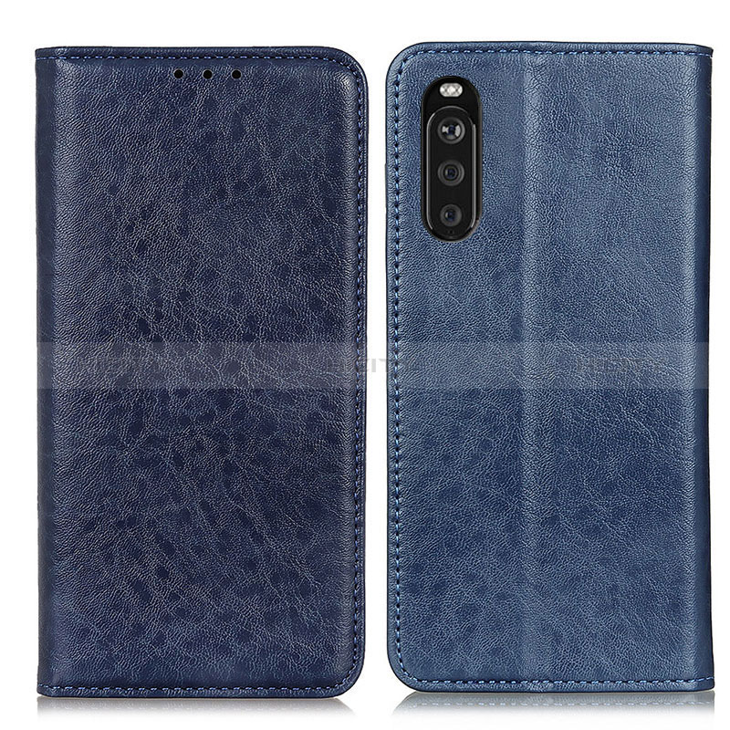 Coque Portefeuille Livre Cuir Etui Clapet K01Z pour Sony Xperia 10 III Lite Bleu Plus