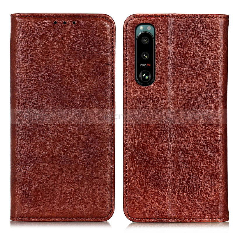 Coque Portefeuille Livre Cuir Etui Clapet K01Z pour Sony Xperia 5 III Marron Plus