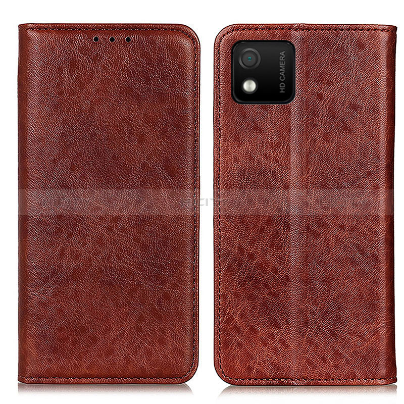 Coque Portefeuille Livre Cuir Etui Clapet K01Z pour Wiko Y52 Marron Plus