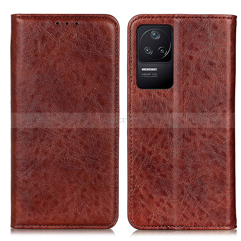 Coque Portefeuille Livre Cuir Etui Clapet K01Z pour Xiaomi Poco F4 5G Marron Plus