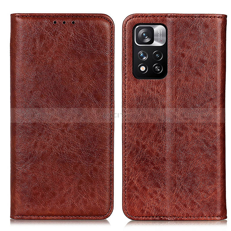 Coque Portefeuille Livre Cuir Etui Clapet K01Z pour Xiaomi Poco X4 NFC Marron Plus