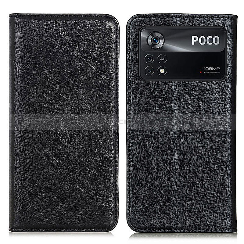 Coque Portefeuille Livre Cuir Etui Clapet K01Z pour Xiaomi Poco X4 Pro 5G Noir Plus