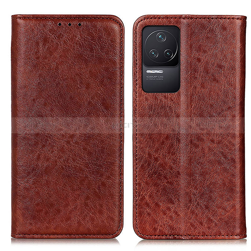 Coque Portefeuille Livre Cuir Etui Clapet K01Z pour Xiaomi Redmi K50 5G Marron Plus