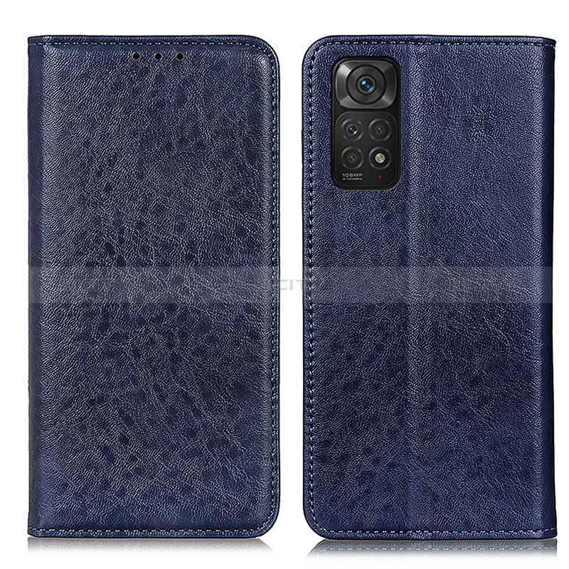 Coque Portefeuille Livre Cuir Etui Clapet K01Z pour Xiaomi Redmi Note 11 4G (2022) Bleu Plus