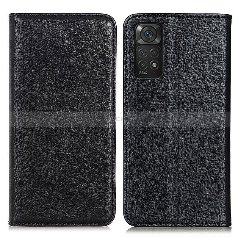 Coque Portefeuille Livre Cuir Etui Clapet K01Z pour Xiaomi Redmi Note 11 4G (2022) Noir Plus