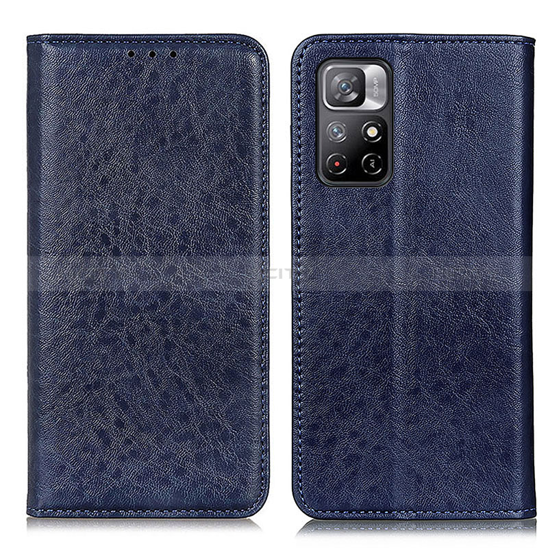 Coque Portefeuille Livre Cuir Etui Clapet K01Z pour Xiaomi Redmi Note 11 5G Bleu Plus